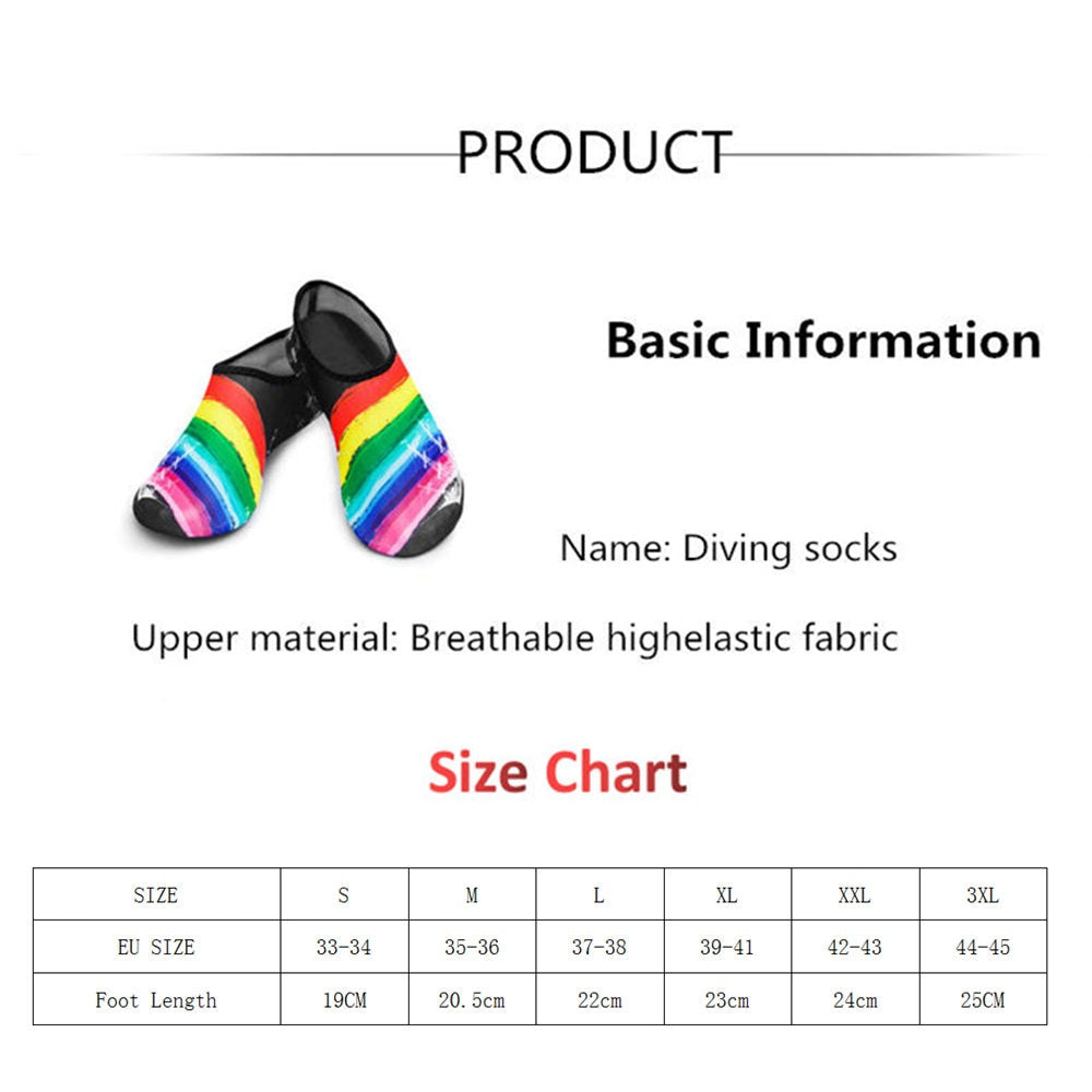 Water Shoes Men Women Swimming Socks Printing Color Summer Beach Sneakers Seaside Sneaker Socks Slippers for Men Women