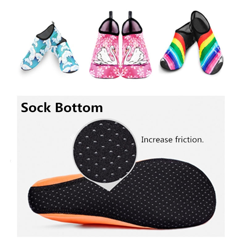 Water Shoes Men Women Swimming Socks Printing Color Summer Beach Sneakers Seaside Sneaker Socks Slippers for Men Women