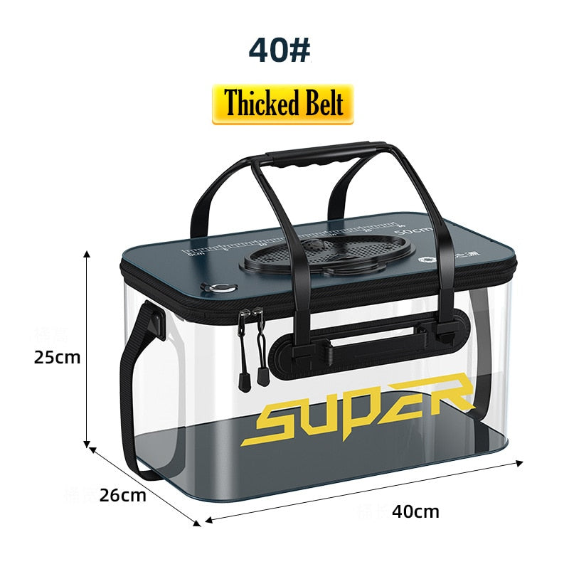 Portable Fishing Bag Foldable Fishing Bucket Live Fish Box Camping Water Container Pan Basin Fishing Gear Tackle Storage Bag