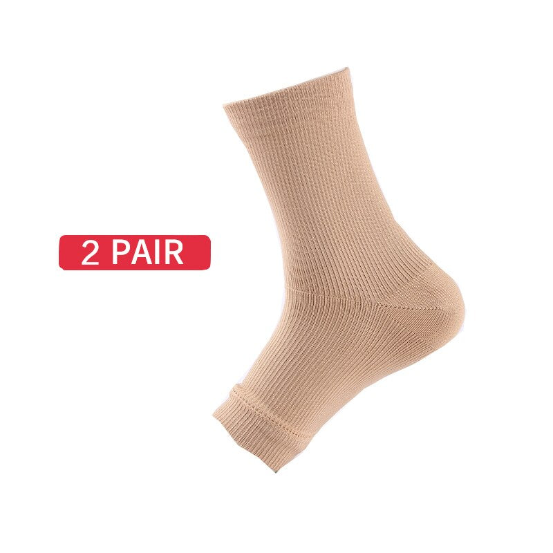 Plus Size S-2XL 2Pairs Socks Foot Compression Sleeve Anti Plantar Support Anklets Protector Basketball Soccer Ankle Relief Sock