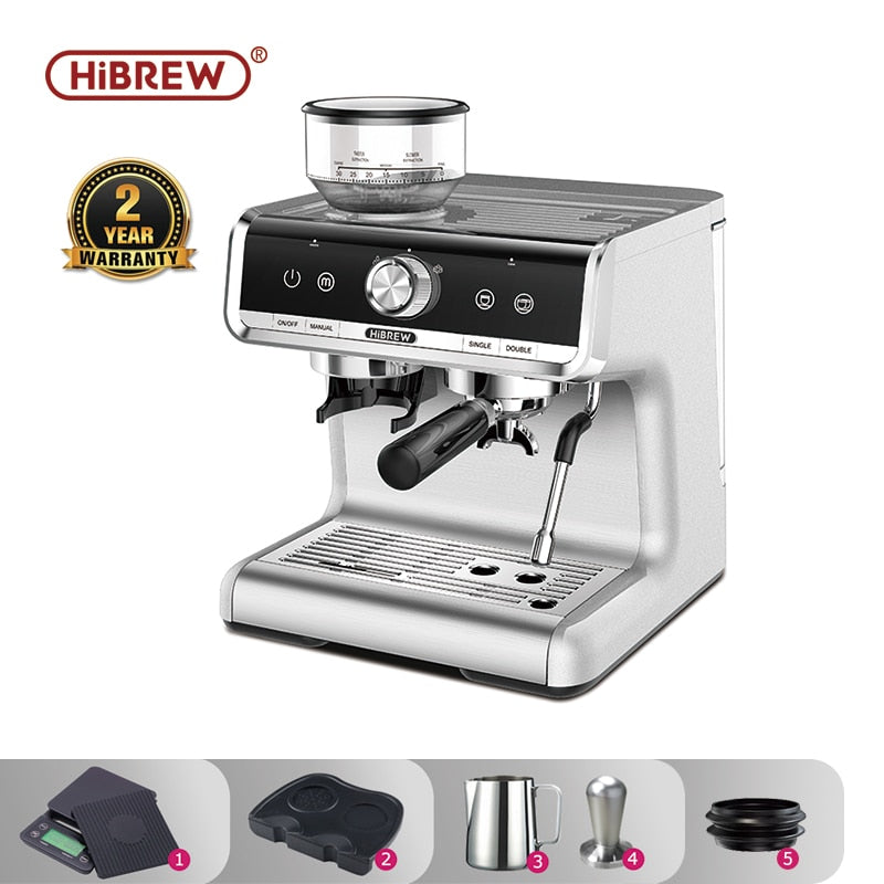 HiBREW Barista Pro 19Bar Bean to Espresso,Cafetera Commercial Level Coffee Machine with Full Kit for Cafe Hotel Restaurant H7