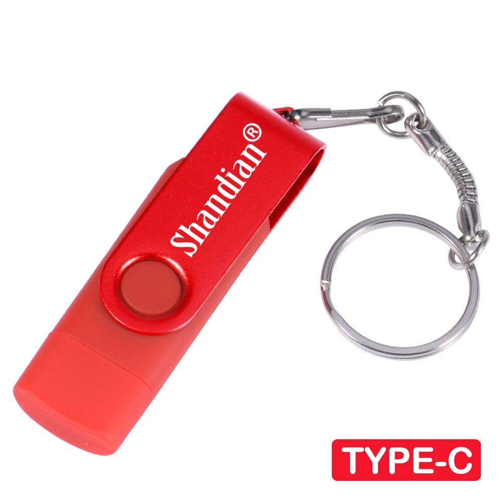 OTG Phone Extensions Pen Drive Real Capacity USB Flash Drives Free Custom Logo Memory Stick With Key Chain U Disk 64GB/32GB/16GB