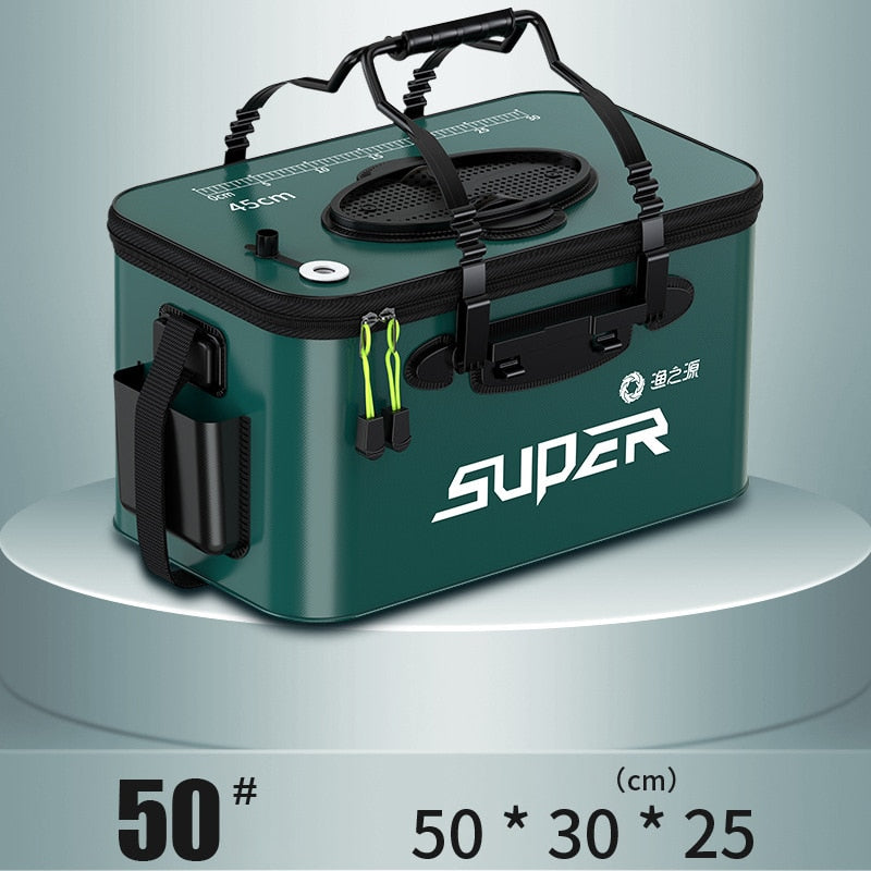 Portable Fishing Bag Foldable Fishing Bucket Live Fish Box Camping Water Container Pan Basin Fishing Gear Tackle Storage Bag