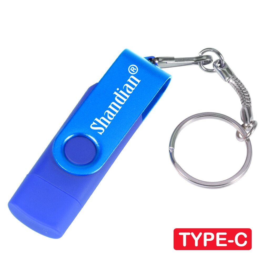 OTG Phone Extensions Pen Drive Real Capacity USB Flash Drives Free Custom Logo Memory Stick With Key Chain U Disk 64GB/32GB/16GB