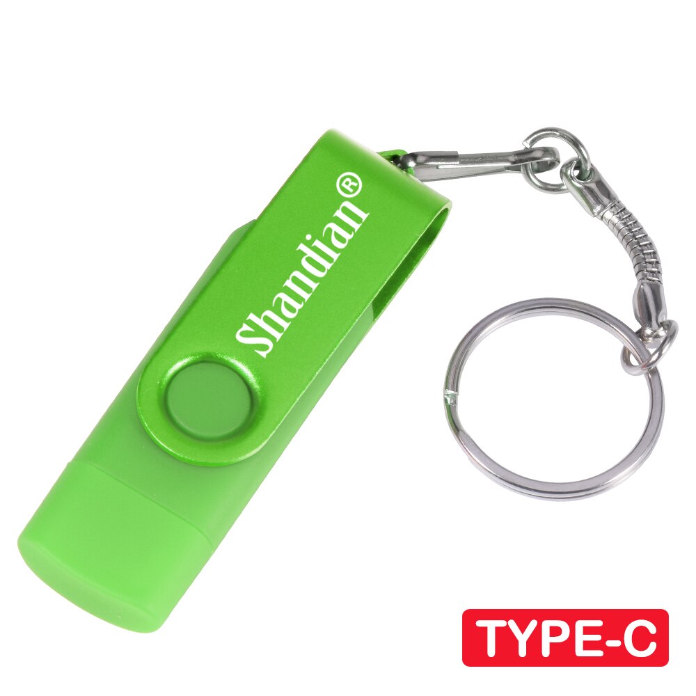 OTG Phone Extensions Pen Drive Real Capacity USB Flash Drives Free Custom Logo Memory Stick With Key Chain U Disk 64GB/32GB/16GB