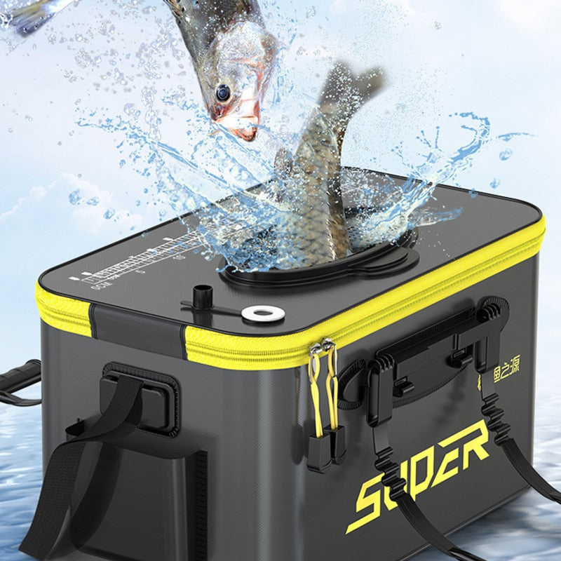 Portable Fishing Bag Foldable Fishing Bucket Live Fish Box Camping Water Container Pan Basin Fishing Gear Tackle Storage Bag