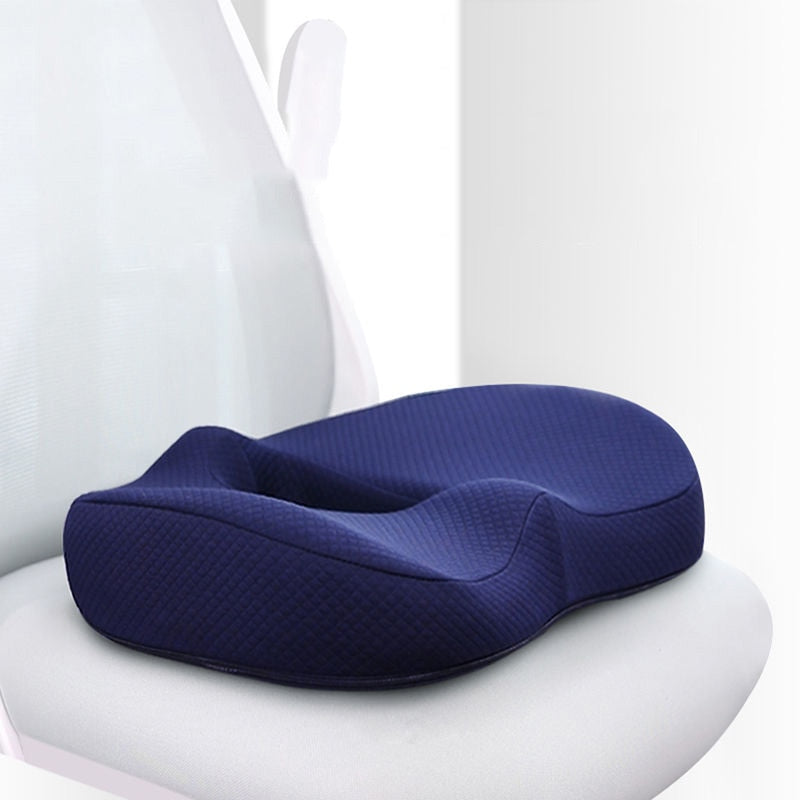 Seat Cushion Pillow Memory Foam Pad Back Pain Relief Contoured Posture Corrector for Car and Wheelchair Office Desk Chair TJ8470