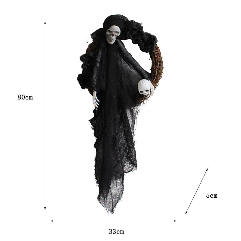 Halloween Horror Black And White Ghost Wreath Ornament Balloon