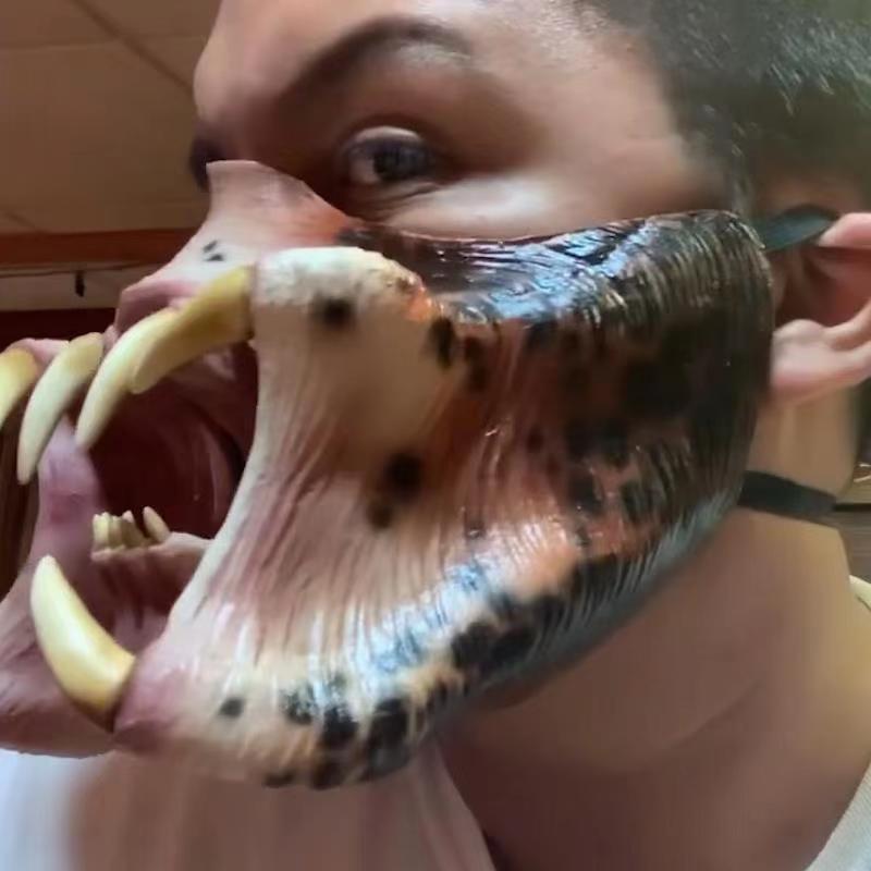 Warrior Latex Half Face Mask Horror Snake