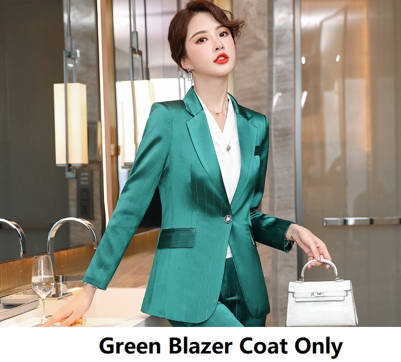 Acetate Satin Suit Professional Women's Pants Suit Small Suit