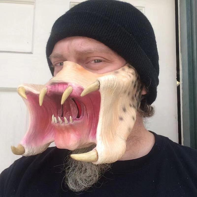 Warrior Latex Half Face Mask Horror Snake