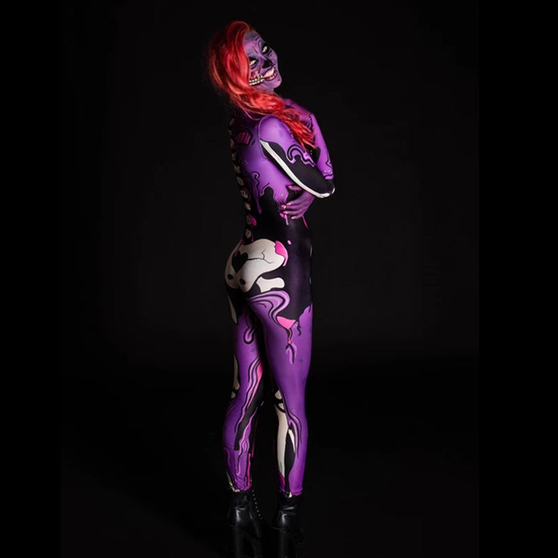 Ladies costume party horror 3D jumpsuit