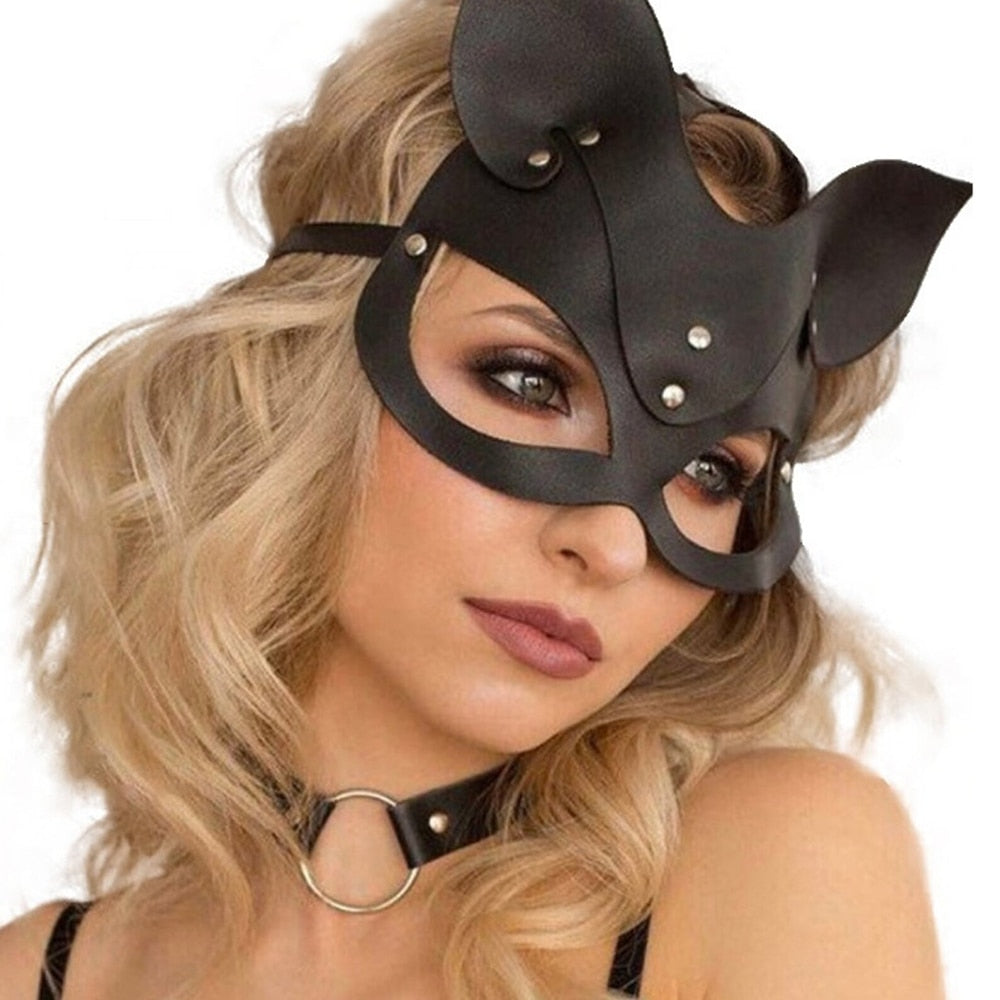 Cosplay Mask Sexy Costume Women's Accessories Halloween Bunny Bar Nightclub Props for Half Face Rabbit Ears Masks Anime Latex