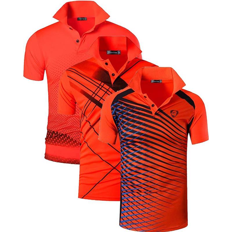Jeansian 3 Pack Men's Sport Tee Polo Shirts POLOS Poloshirts Golf Tennis Badminton Dry Fit Short Sleeve LSL195 PackE