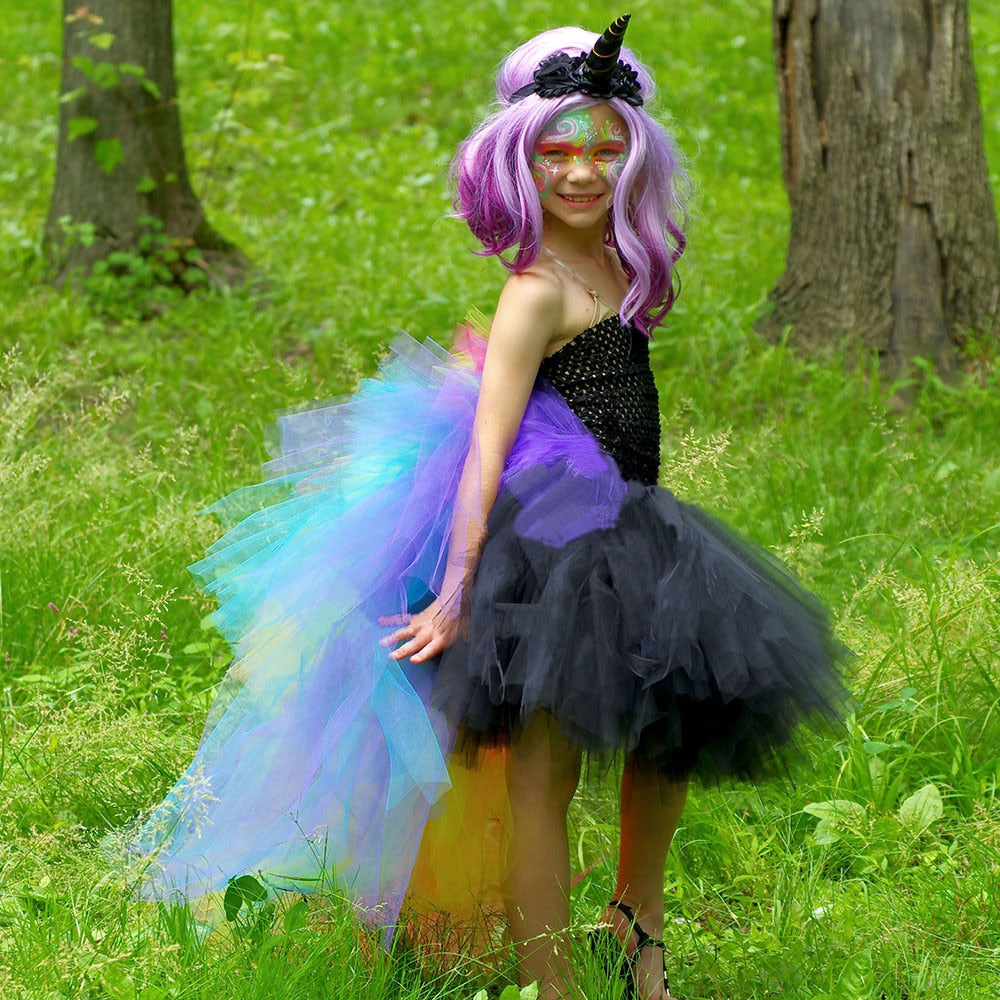 Rock Star Theme Dress for Girls Tutu Dress Cosplay Costume Flower Girl Wedding Tulle Dresses Baby Halloween Carnival Ball Gown