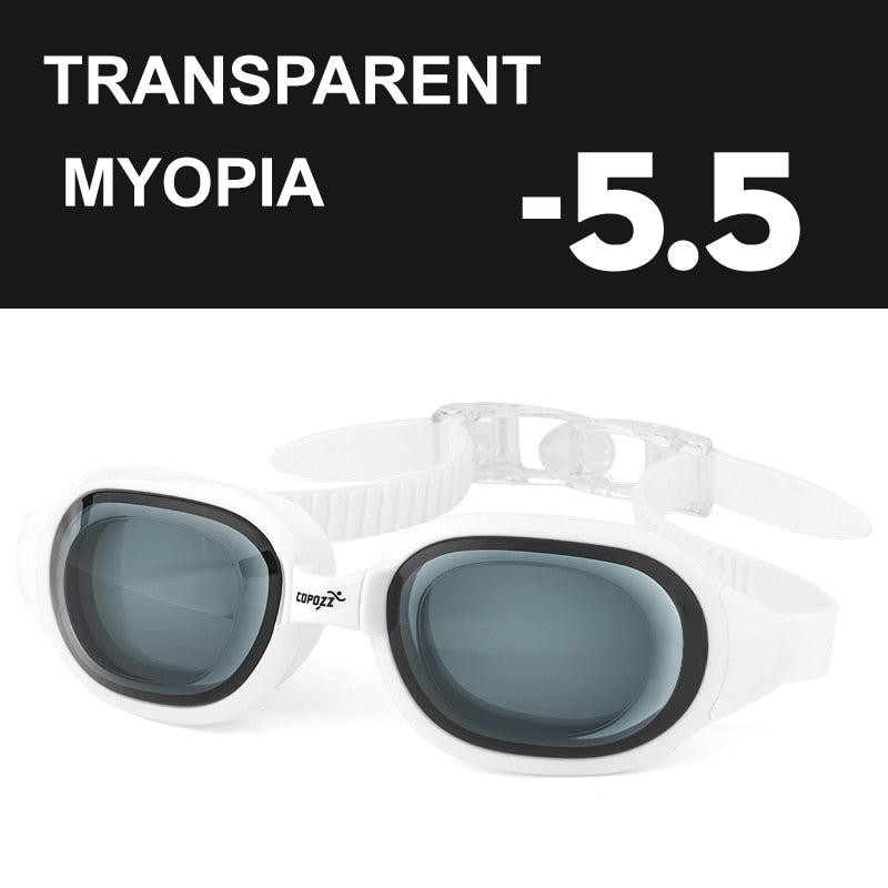 COPOZZ Myopia Swimming Goggles Men Women Adult Swim Goggle Professional Anti Fog Pool Swimming Glass Diopter Zwembril -1.5 to -7