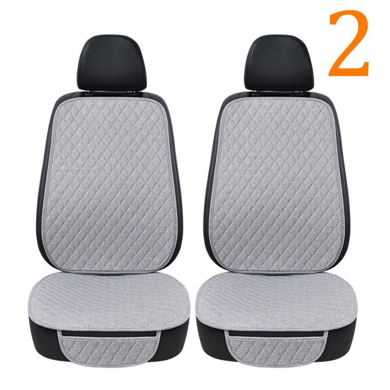 Summer Car Seat Cover Protector Auto Flax Front Back Rear Backrest Linen Seat Cushion Pad for Automotive Interior Truck Suv Van