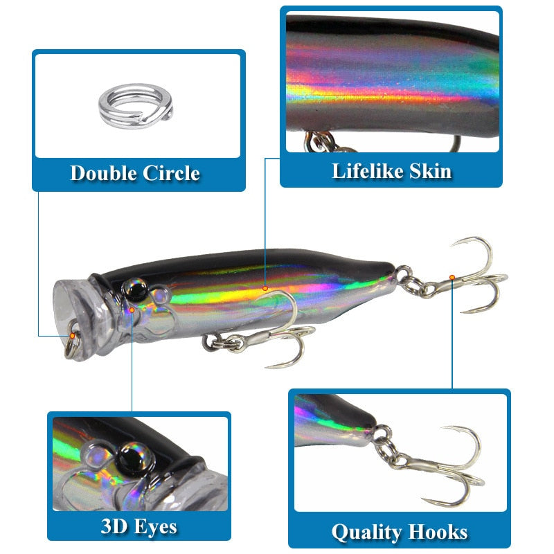 Popper Fishing Lures Weights 9.4g Topwater Lureisca Artificial Fishing Lure Fish Swim Bait Tackle Equipment Articulos De Pesca