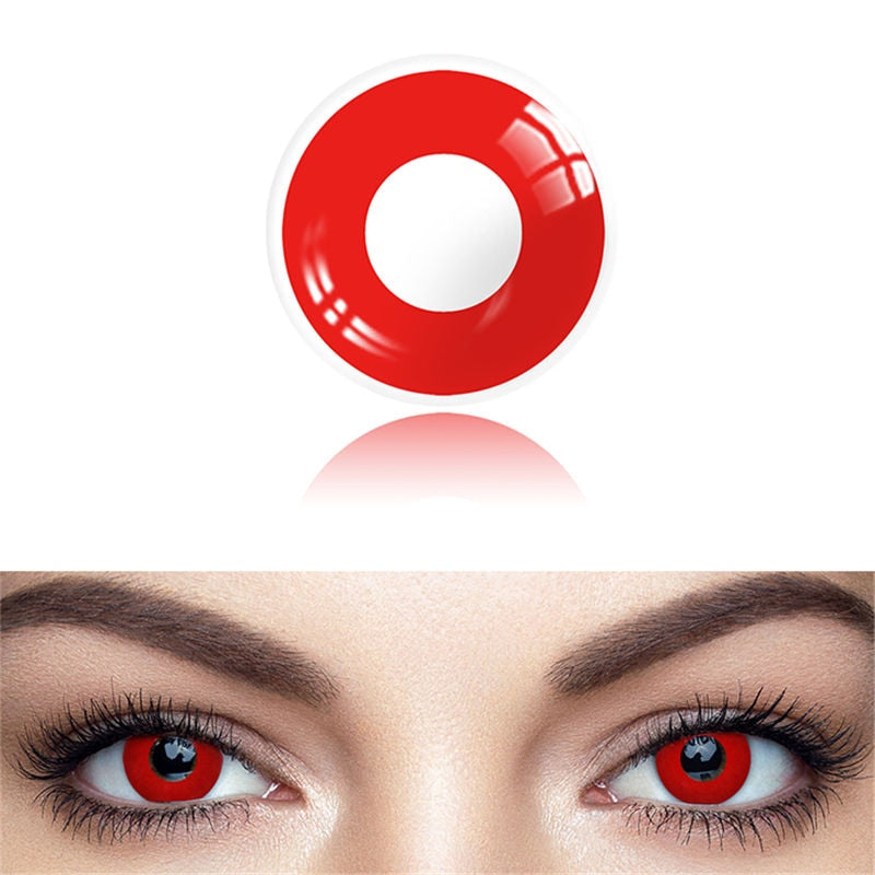 UYAAI 2pcs Halloween Colorful Contact Lenses Anime Cosplay Eye Lenses multicolored lenses Lenses White Black Red Lenses