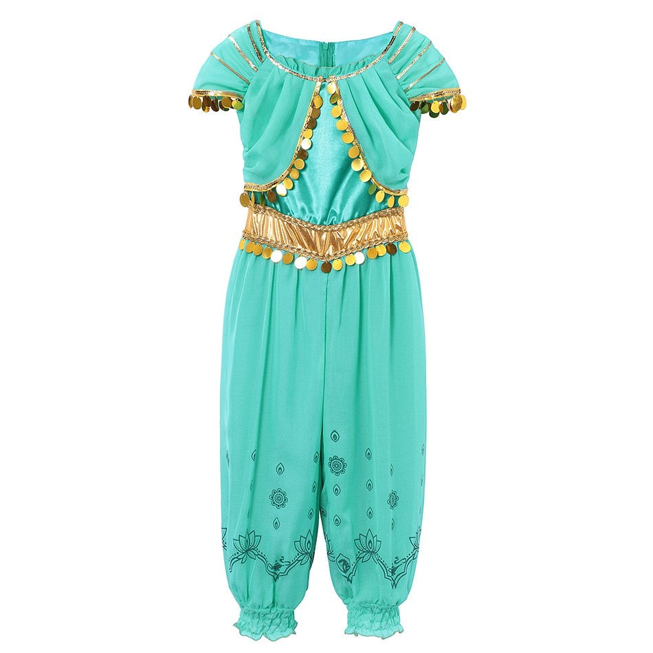 MUABABY Arabian Princess Dress Up Girl Aladdin Fancy Costume Children Photography Halloween Party Outfit Clothes