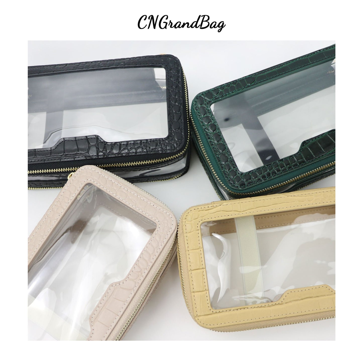 Customized Genuine Leather Travel Cosmetic Bag Fashion Waterproof Toiletry Bag New Makeup Storage Bag Clear Pvc Cosmetic Bag