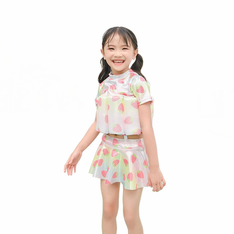 Kids Baby Girl Buoyancy Float Swimsuit With Skitt UV Protection UPF50+ Children Swimwear Baby Learning Swim Dress Bathing Suit