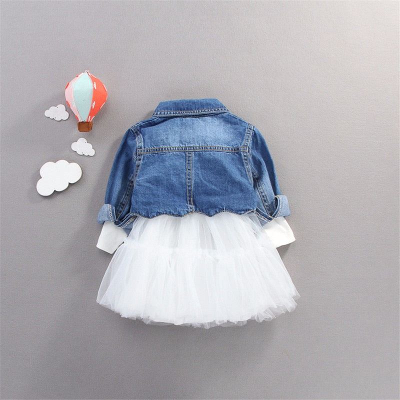 Autumn Infant Baby Girls Clothes Sets Princess Denim Jacket + Dress 2Pcs Baby Girl Outfit Suits for Baby Girl Clothing Set