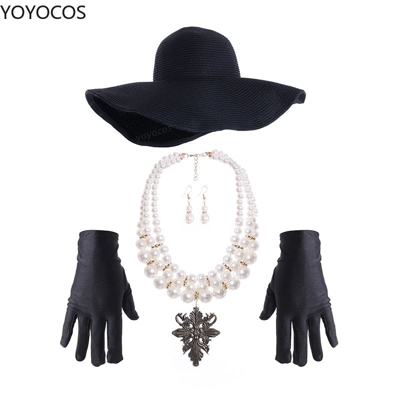 YOYOCOS Lady Dimitrescu Cosplay Costume Chatelain Alcina Biohazard Comtesse Sexy Cosplay Halloween Party Lady Vampire Necklace