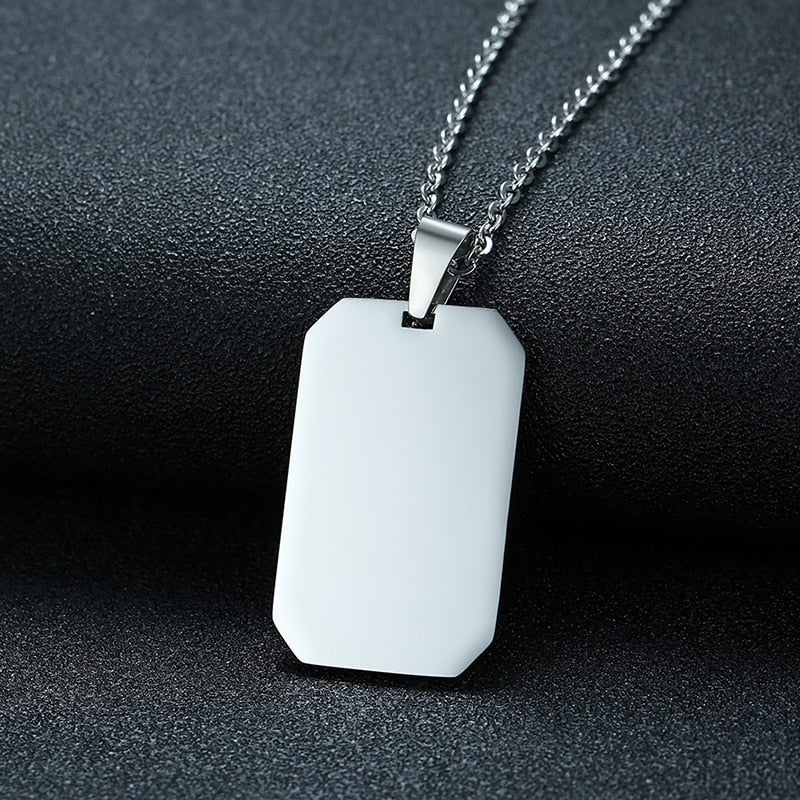 Vnox Stainless Steel Double Dog Tag Necklace for Men High Polished Pendant ID Men Jewelry 24" Chain Necklace