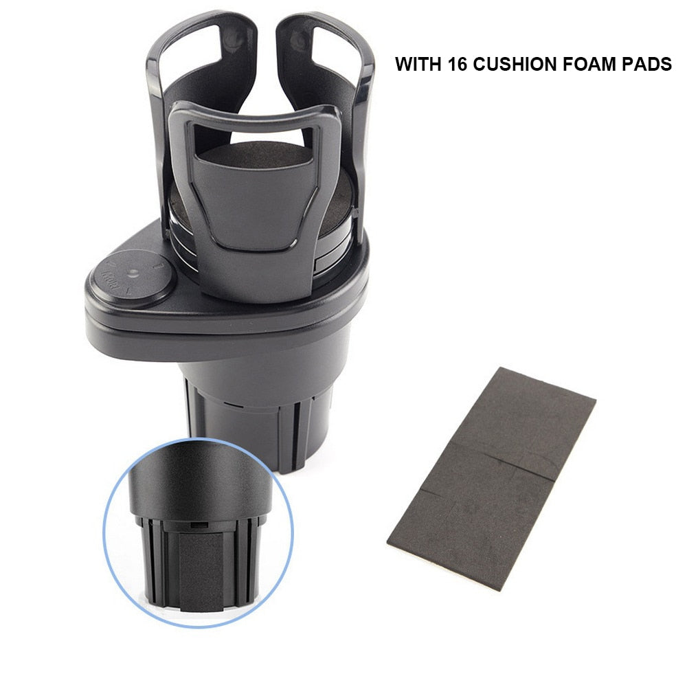 2 In 1 Vehicle-mounted Slip-proof Cup Holder 360 Degree Rotating Water Car Cup Holder Multifunctional Dual Houder Auto Accessory