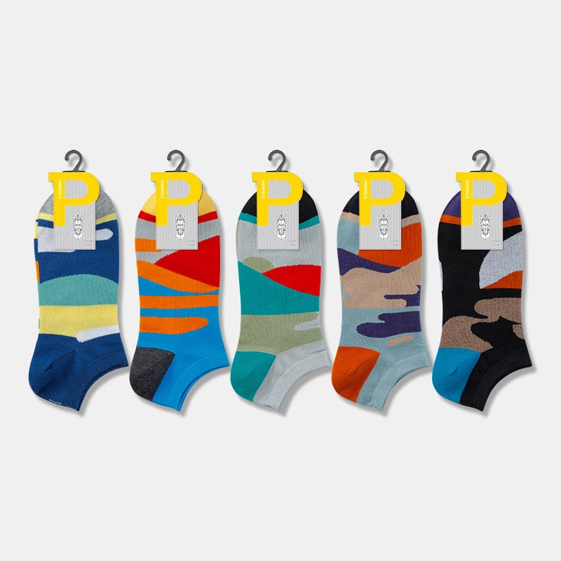 PIER POLO Socks Men Hot Sale Summer Socks Cotton Men's Fashion Short Socks 5 pairs/lot harajuku Happy Socks Men
