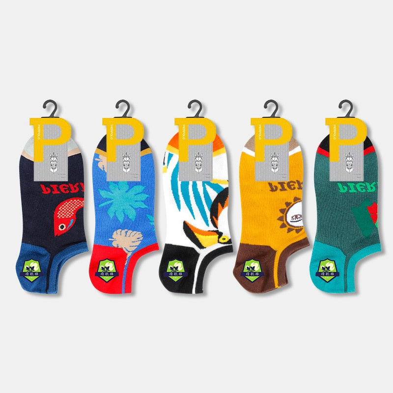 PIER POLO Socks Men Hot Sale Summer Socks Cotton Men's Fashion Short Socks 5 pairs/lot harajuku Happy Socks Men