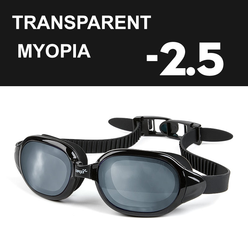 COPOZZ Myopia Swimming Goggles Men Women Adult Swim Goggle Professional Anti Fog Pool Swimming Glass Diopter Zwembril -1.5 to -7