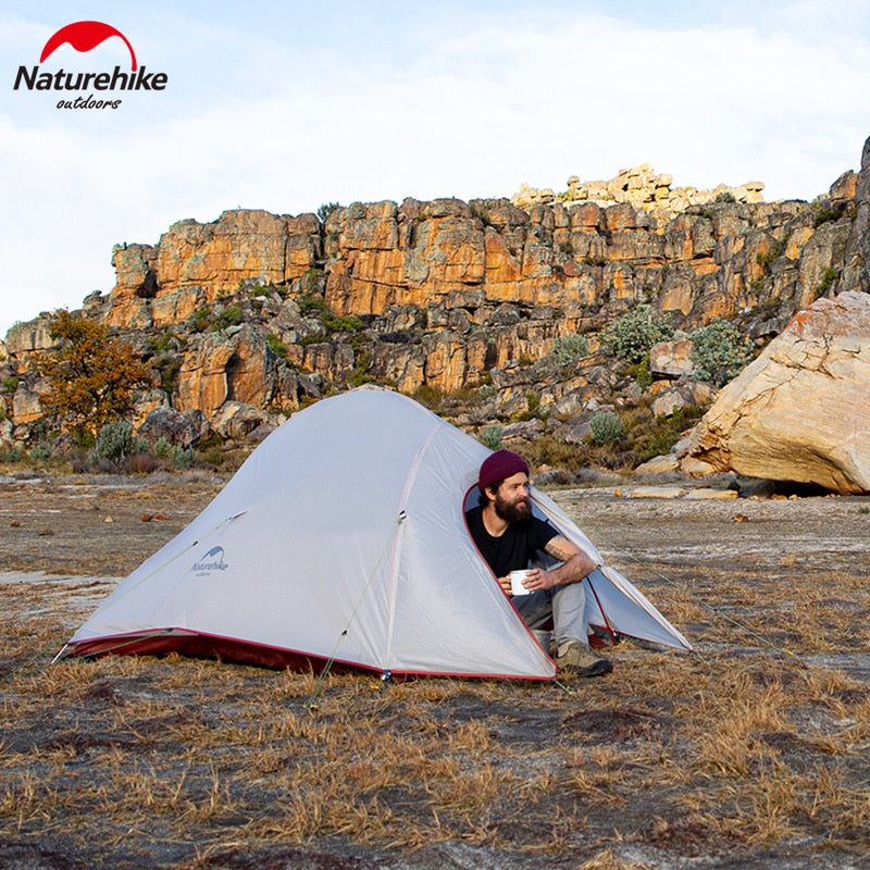 Naturehike tent Upgrade Cloud Up 1 2 3 Persons Camping Tent Outdoor 20D Silicone Ultralight Tent With Free Mat NH17T001-T