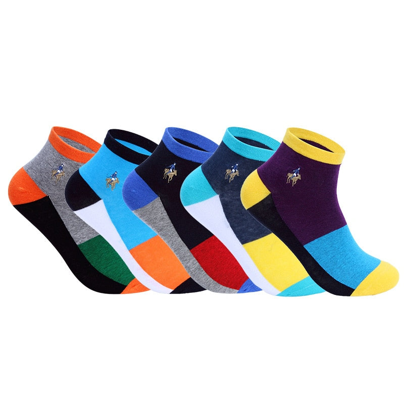PIER POLO Socks Men Hot Sale Summer Socks Cotton Men's Fashion Short Socks 5 pairs/lot harajuku Happy Socks Men
