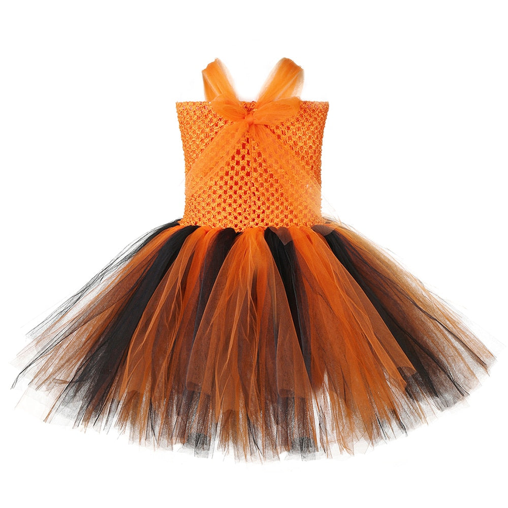 Tiger Tutu Dress Girls Zoo Animal Outfit Halloween Costume for Kids Fancy Clothes Toddlers Baby Girl Birthday Party Dresses 1-14