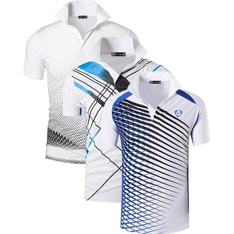 Jeansian 3 Pack Men's Sport Tee Polo Shirts POLOS Poloshirts Golf Tennis Badminton Dry Fit Short Sleeve LSL195 PackE
