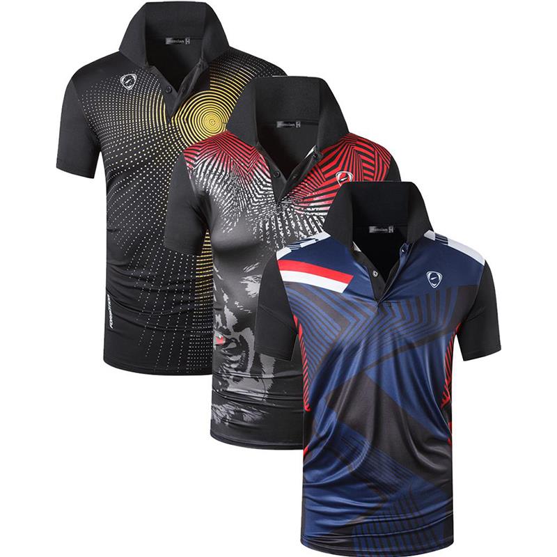 Jeansian 3 Pack Men's Sport Tee Polo Shirts POLOS Poloshirts Golf Tennis Badminton Dry Fit Short Sleeve LSL195 PackE
