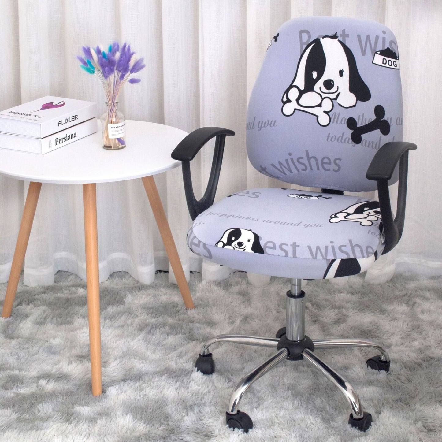 Office Chair Covers Elastic Armchair Seat Cover Dustproof Seat Chair Protector Cover Rotating Lift Computer Chair Seat Silpcover