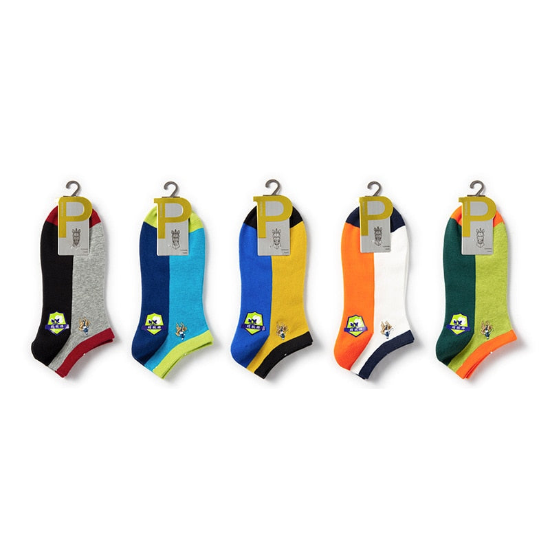 PIER POLO Socks Men Hot Sale Summer Socks Cotton Men's Fashion Short Socks 5 pairs/lot harajuku Happy Socks Men