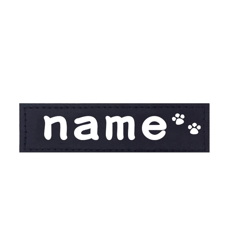 2PCS PU Personalized Dog Name Tag Name Patches for JULUS K9 Dog Harness Dog ID Tag Pet Dog Harness Label Sticker