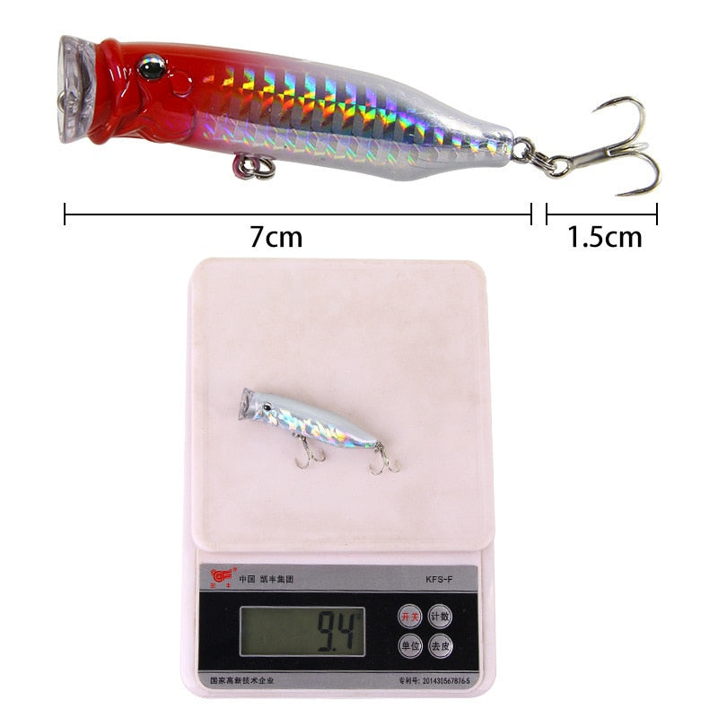 Popper Fishing Lures Weights 9.4g Topwater Lureisca Artificial Fishing Lure Fish Swim Bait Tackle Equipment Articulos De Pesca