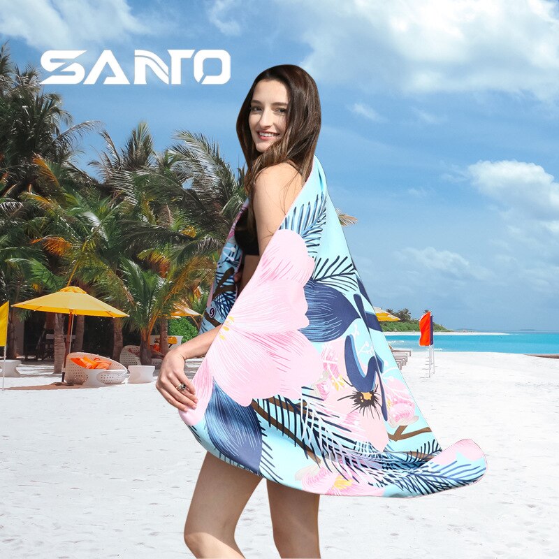 SANTO Quick Drying Beach Bath Towel Microfiber Magic Soft Lint Ecofriendly Cloth Camping Comfortable Hiking Swimming 4 Colors