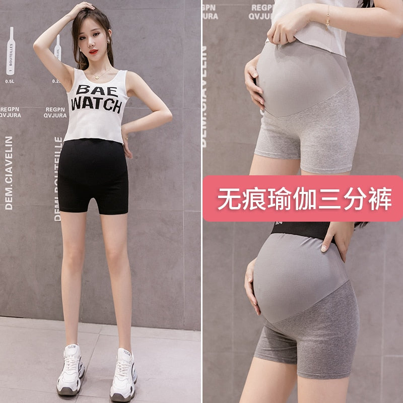 5648# Summer Thin Cotton Maternity Short Legging Belly Seamless Hot Shorts for Pregnant Women Casual Yoga Pregnancy Underpants