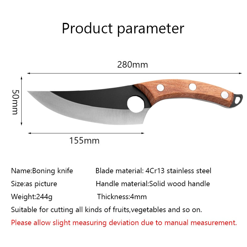 Stainless Steel 6" Meat Cleaver Hunting Knife Handmade Forged Boning Knife Serbian Chef Knives Kitchen Knife Camping Fish Knifes