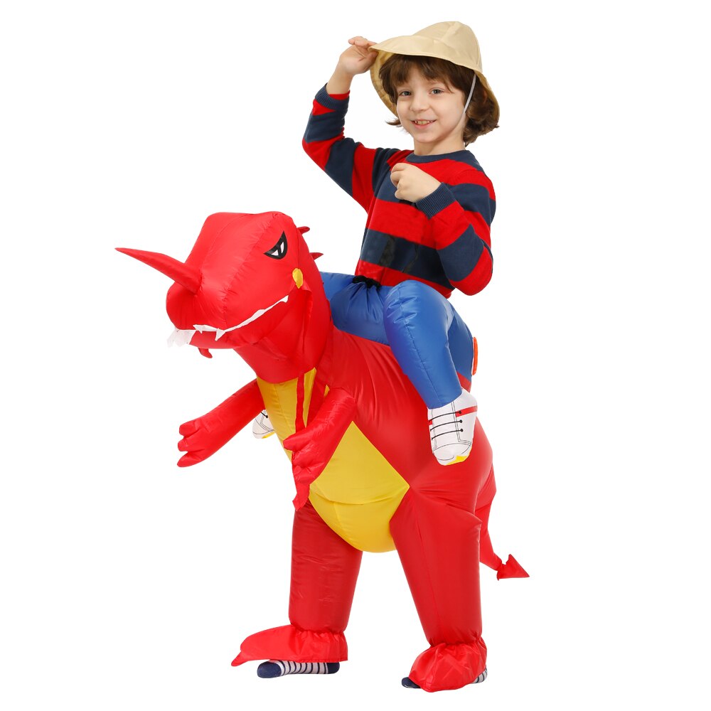 Kids Child Inflatable Dinosaur Costume Anime Mascot Dress Suit Halloween Purim Christmas Party Cosplay Costumes for Boys Girls