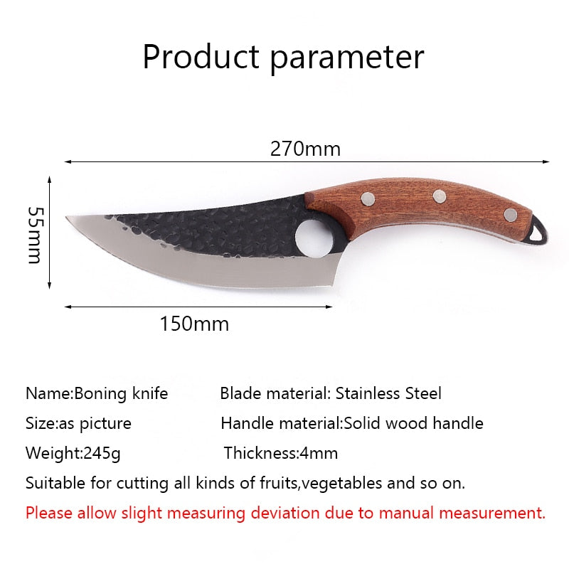 Stainless Steel 6" Meat Cleaver Hunting Knife Handmade Forged Boning Knife Serbian Chef Knives Kitchen Knife Camping Fish Knifes