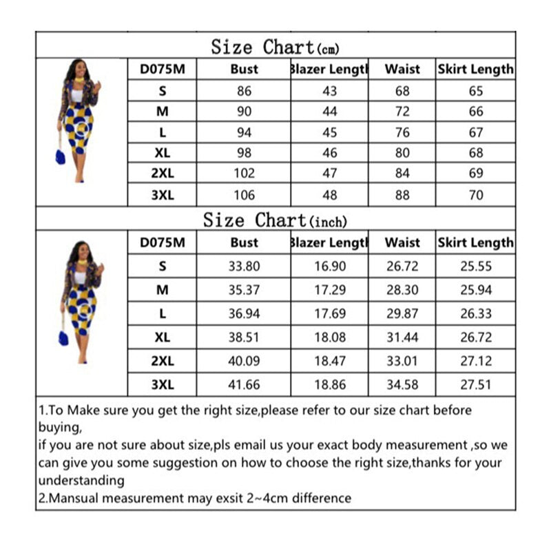 2Pcs Women Fashion and Elegance Outfits, Multicolor Print Lapel Long Sleeves Suit Jacket + High-Waist Knee-Dress for Ladies