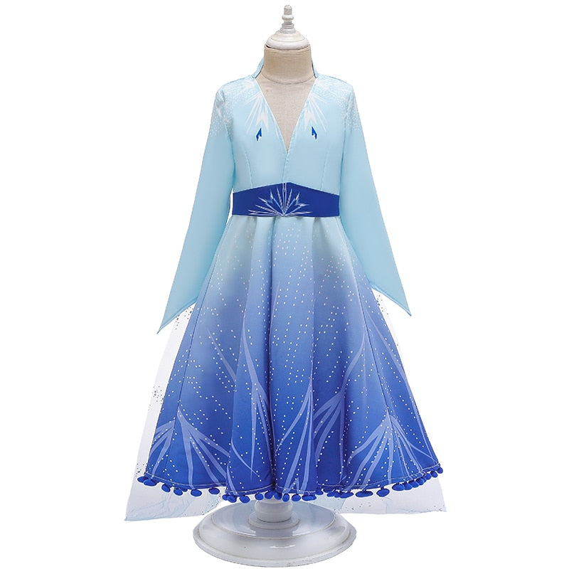 Frozen Elsa Girl Princess Dress 3-12Y Winter Baby Girl Clothes Kids Halloween Party Cosplay Costume Children Anna Dress 3 to 12Y