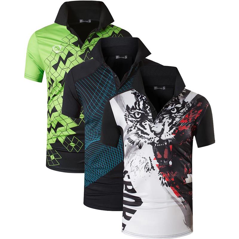 Jeansian 3 Pack Men's Sport Tee Polo Shirts POLOS Poloshirts Golf Tennis Badminton Dry Fit Short Sleeve LSL195 PackE